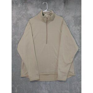 Kenyon Shirt Mens XL Beige Waffle Knit Thermal 1/4 Zip Long Sleeve Pullover